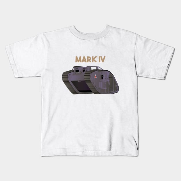 British WW1 Tank Mark IV Kids T-Shirt by NorseTech